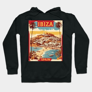 Ibiza Spain Travel Tourism Retro Vintage Hoodie